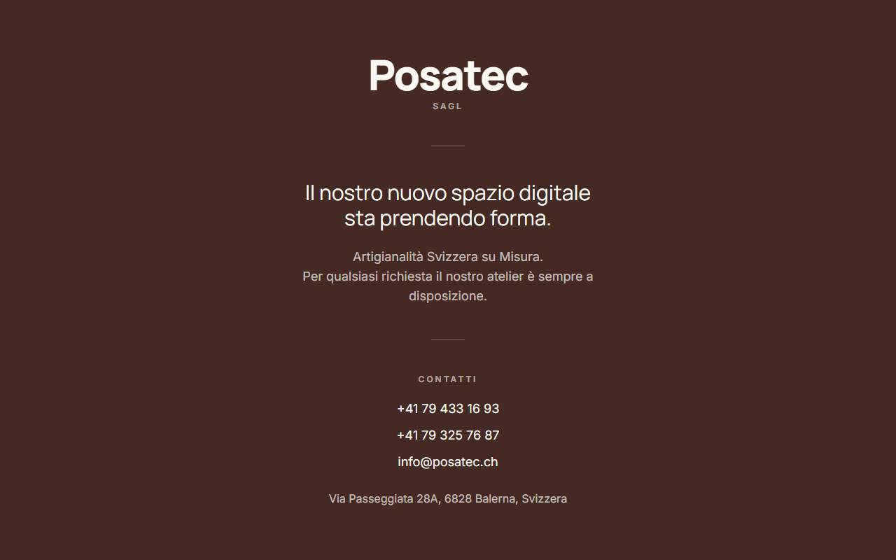 Anteprima del sito: Posatec Sagl