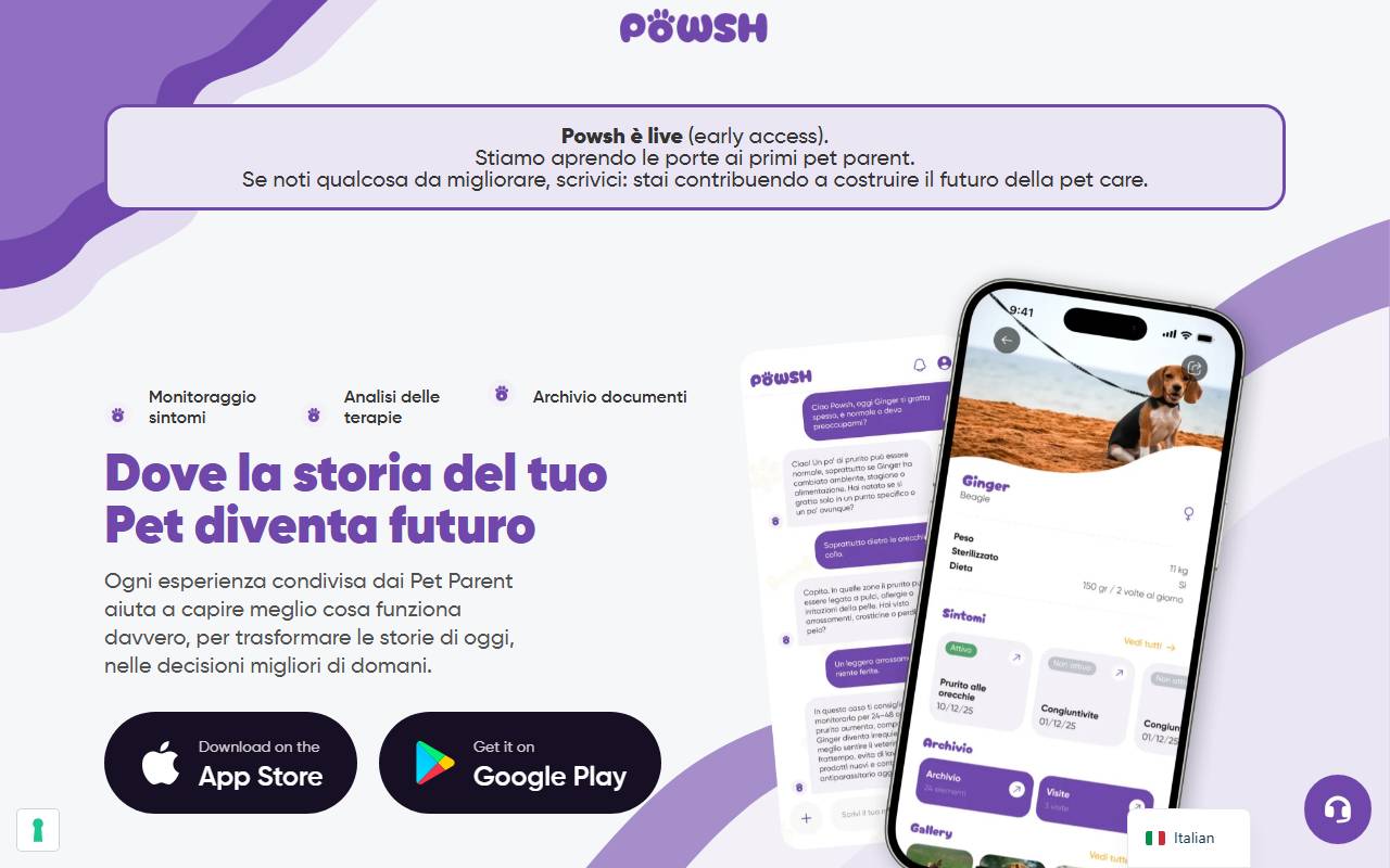 Anteprima del sito: Powsh Sagl