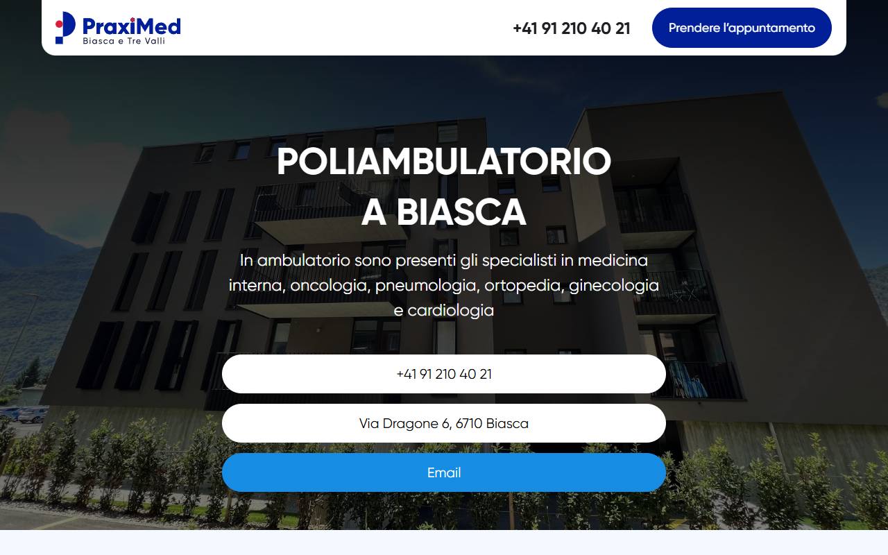 Anteprima del sito: PraxiMed Sagl