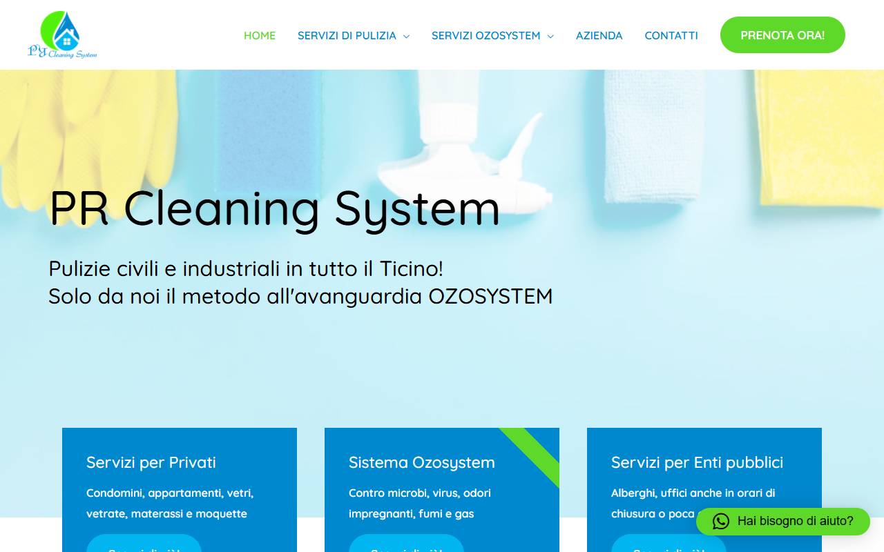 Anteprima del sito: PR Cleaning System Sagl