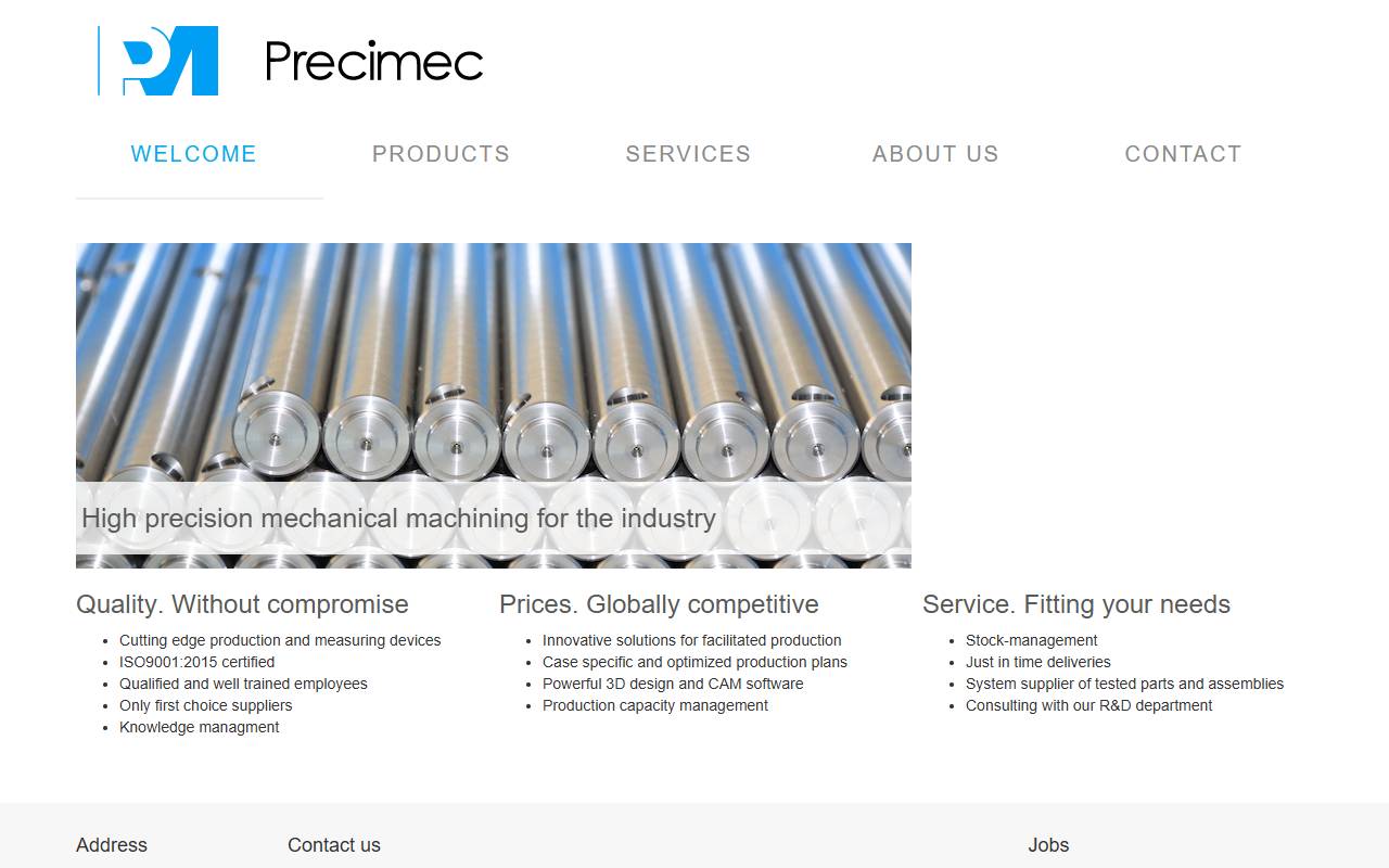 Anteprima del sito: PRECIMEC SA