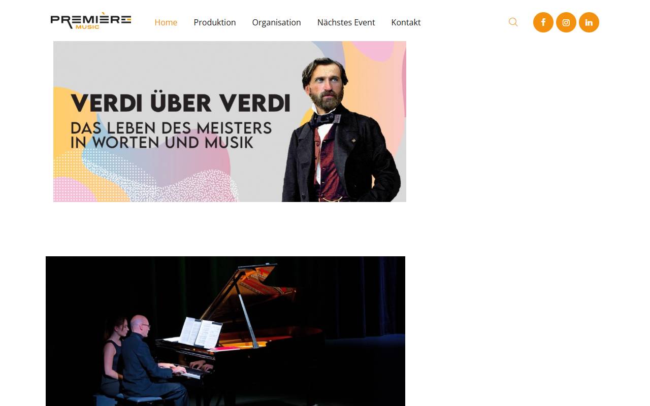 Anteprima del sito: PREMIÈRE MUSIC Sagl