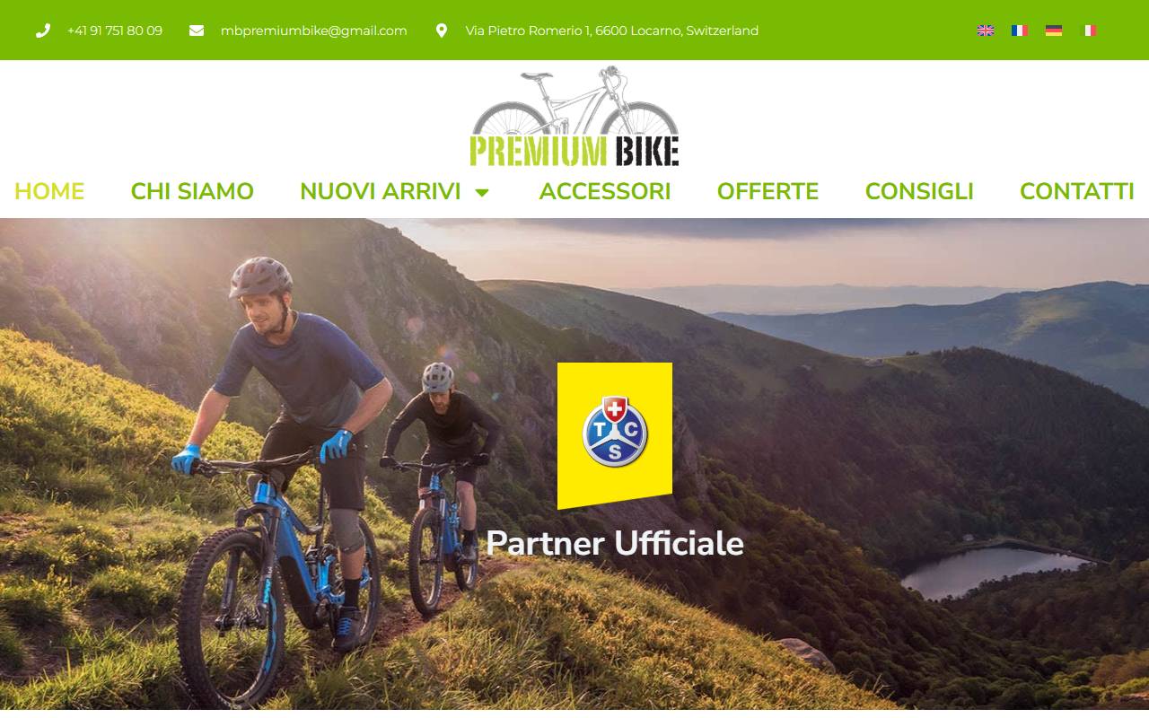 Anteprima del sito: Premium Bike di Bignasca Michele