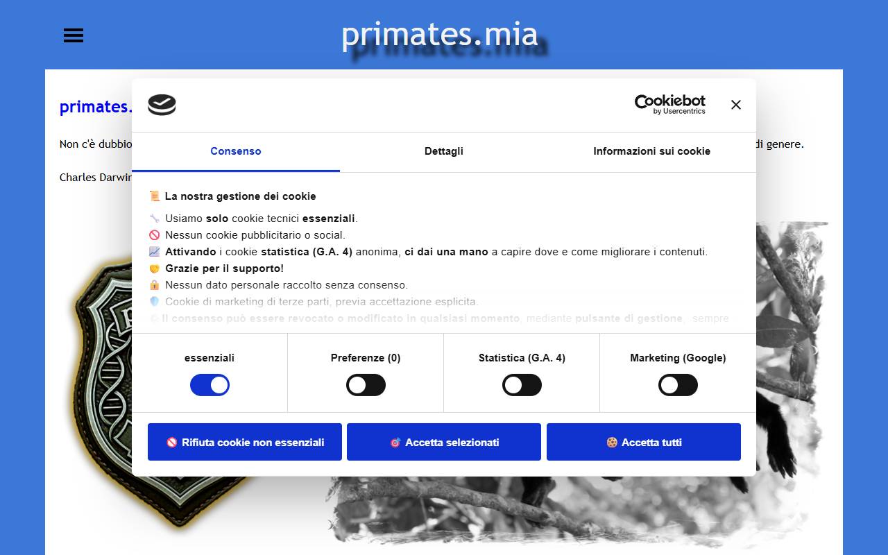 Anteprima del sito: primates.mia sagl