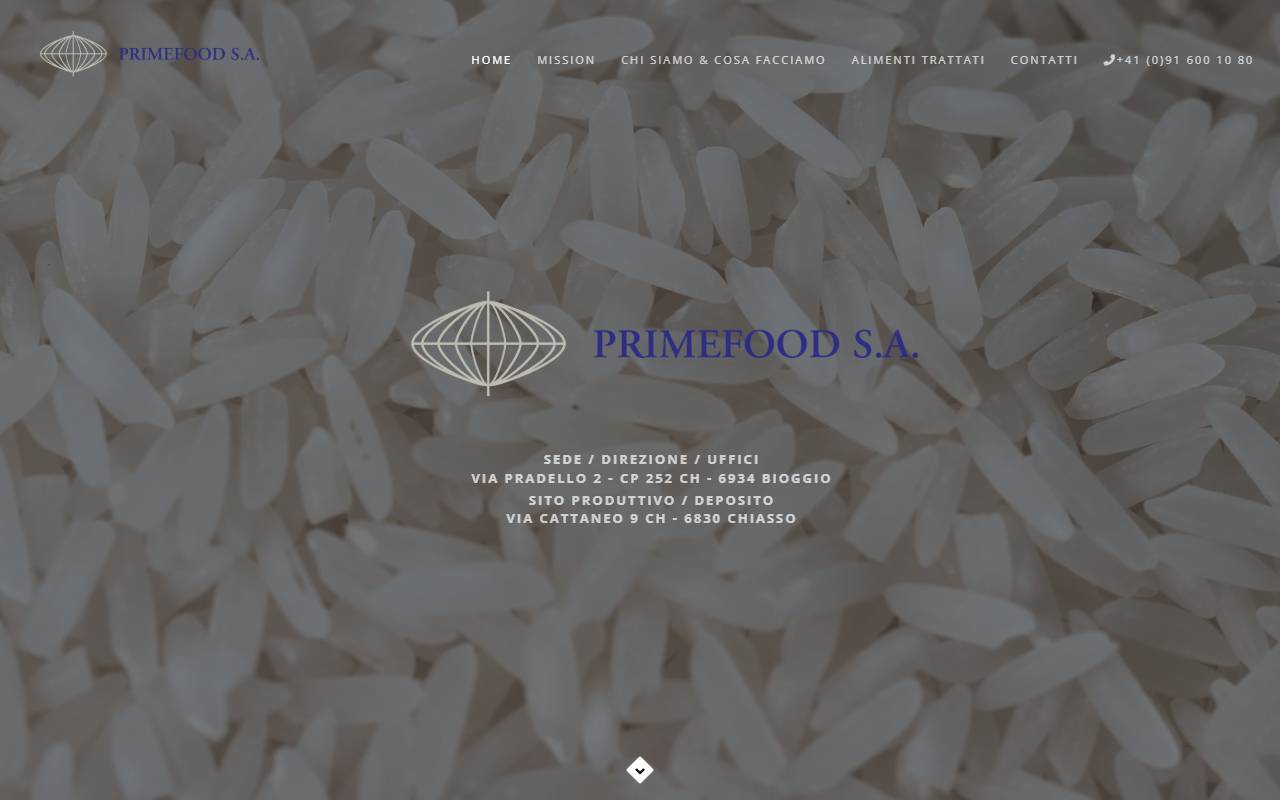 Anteprima del sito: PRIMEFOOD SA