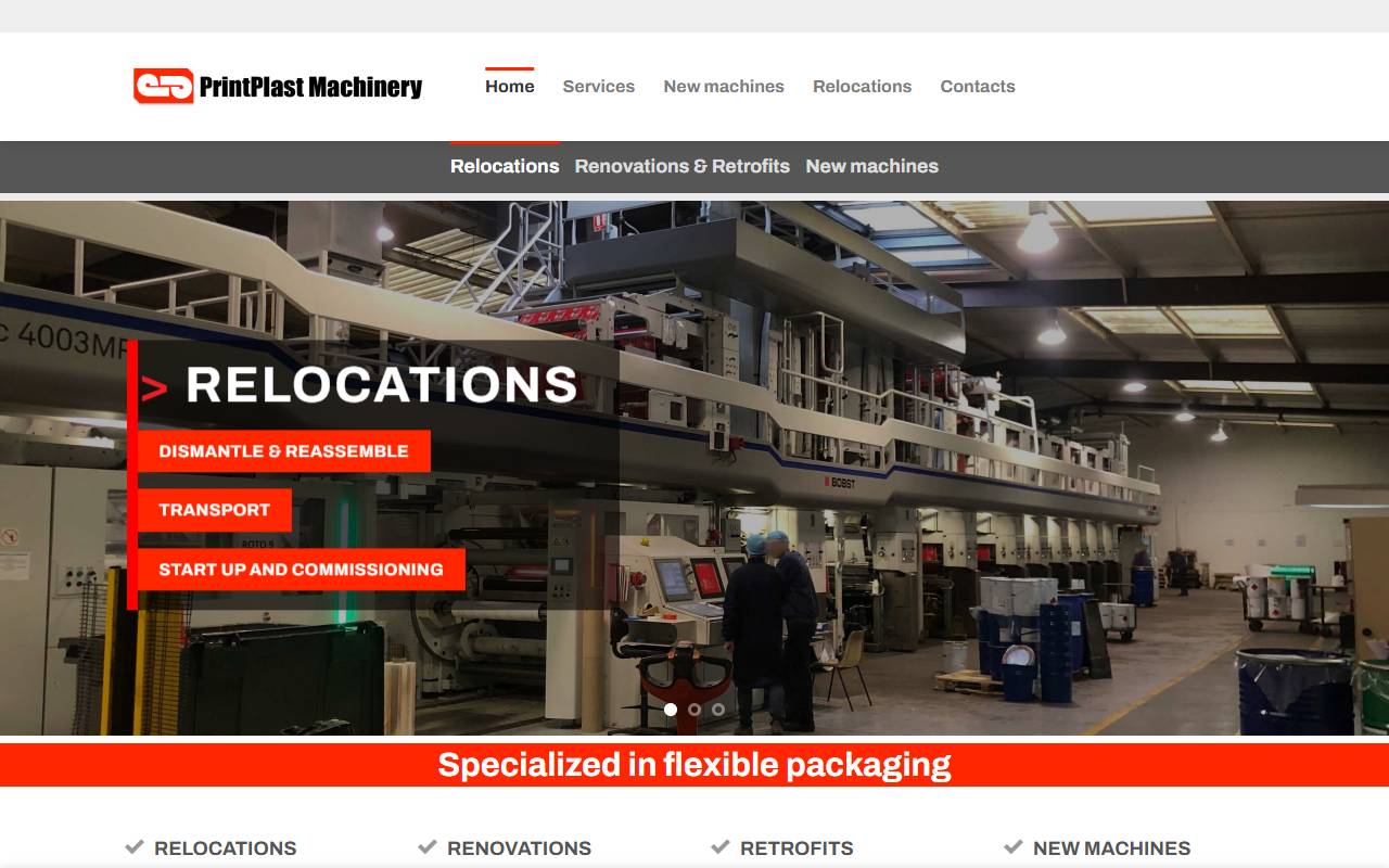 Anteprima del sito: PRINTPLAST MACHINERY SAGL