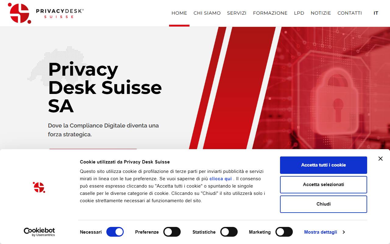Anteprima del sito: Privacy Desk Suisse SA