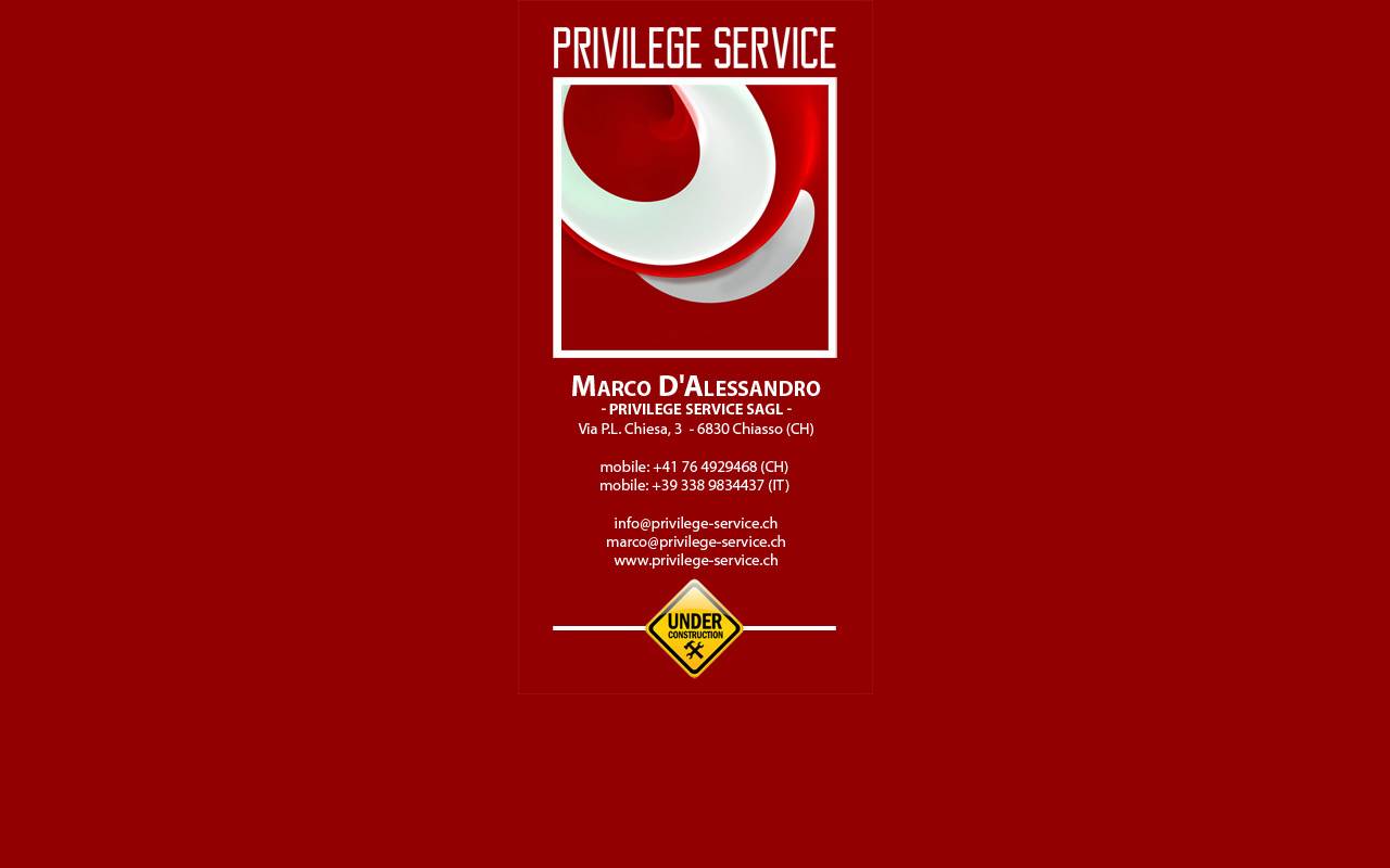 Anteprima del sito: Privilege Service Sagl