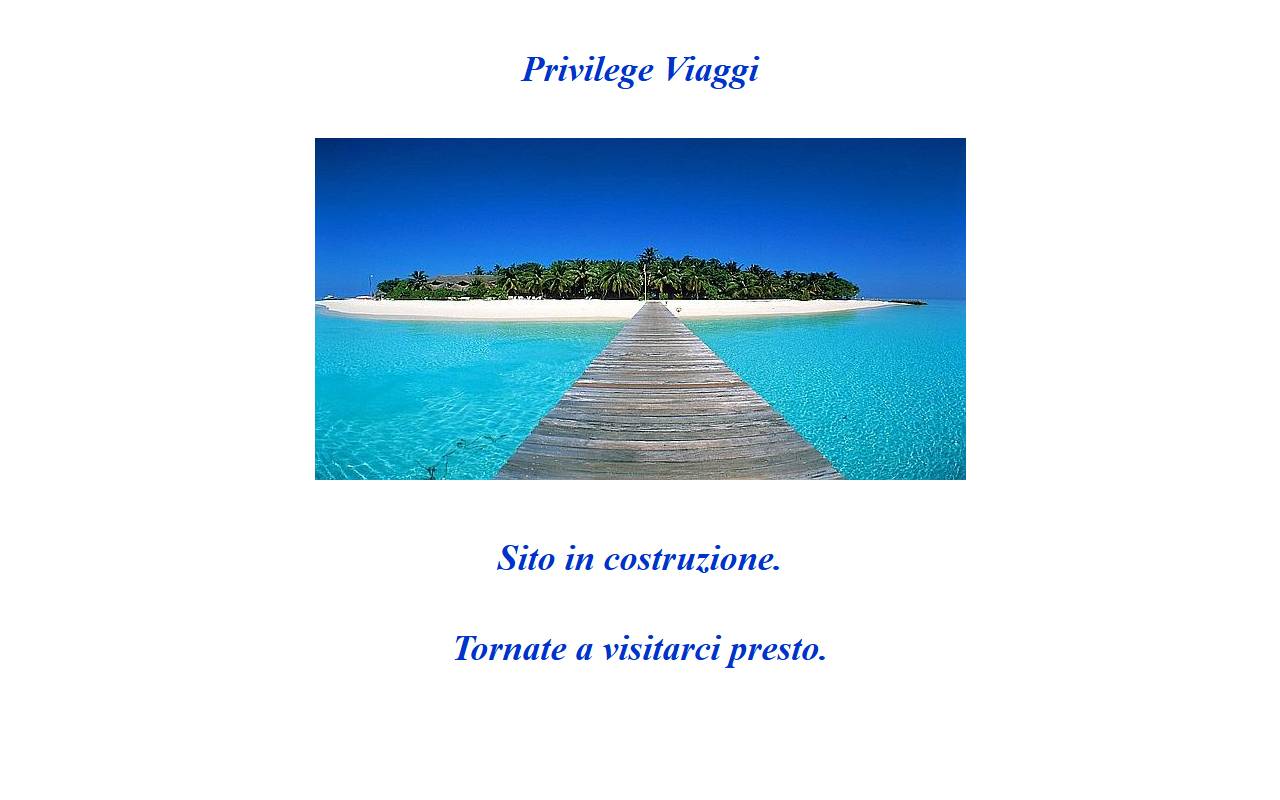 Anteprima del sito: Privilege viaggi Sagl