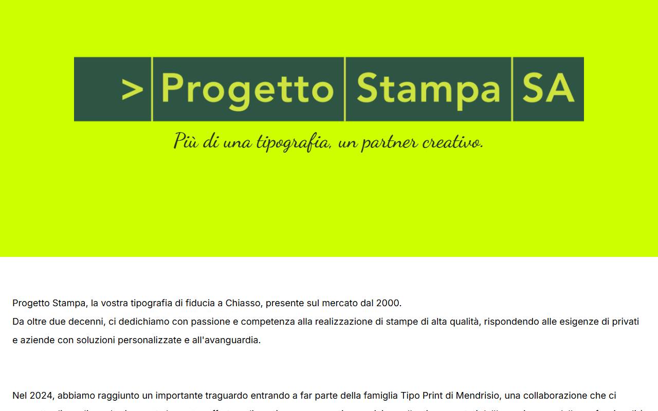 Anteprima del sito: Progetto Stampa 2000 SA