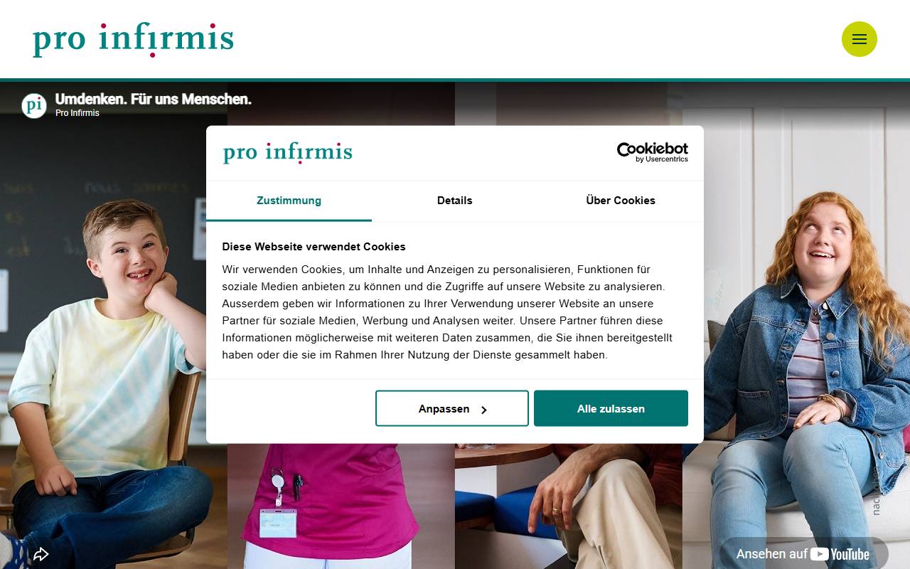 Anteprima del sito: Pro Infirmis cantone Ticino (succursale)
