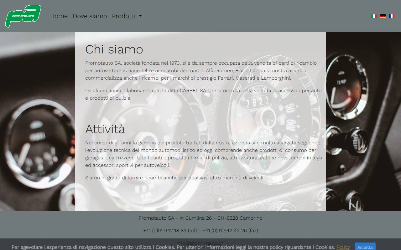 Anteprima del sito: Promptauto SA