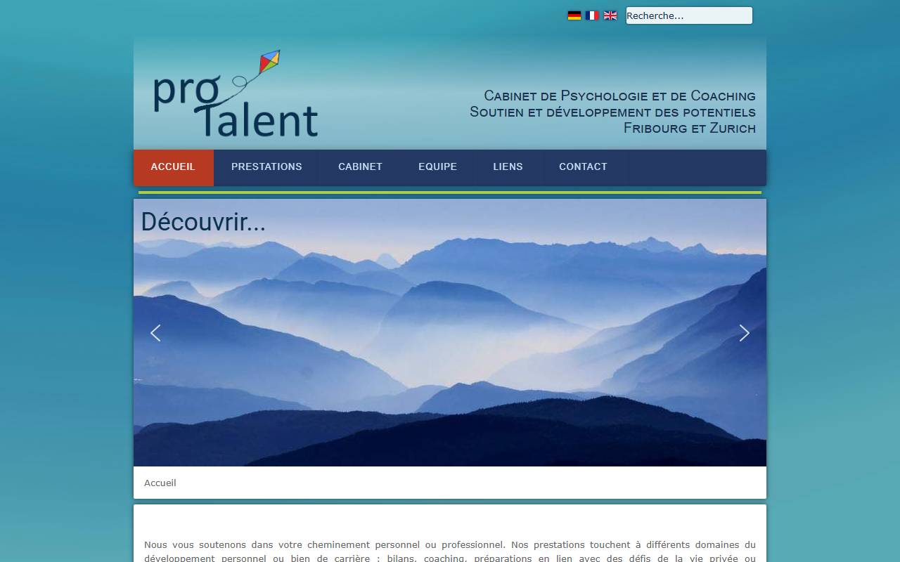 Anteprima del sito: Pro Talent Sagl