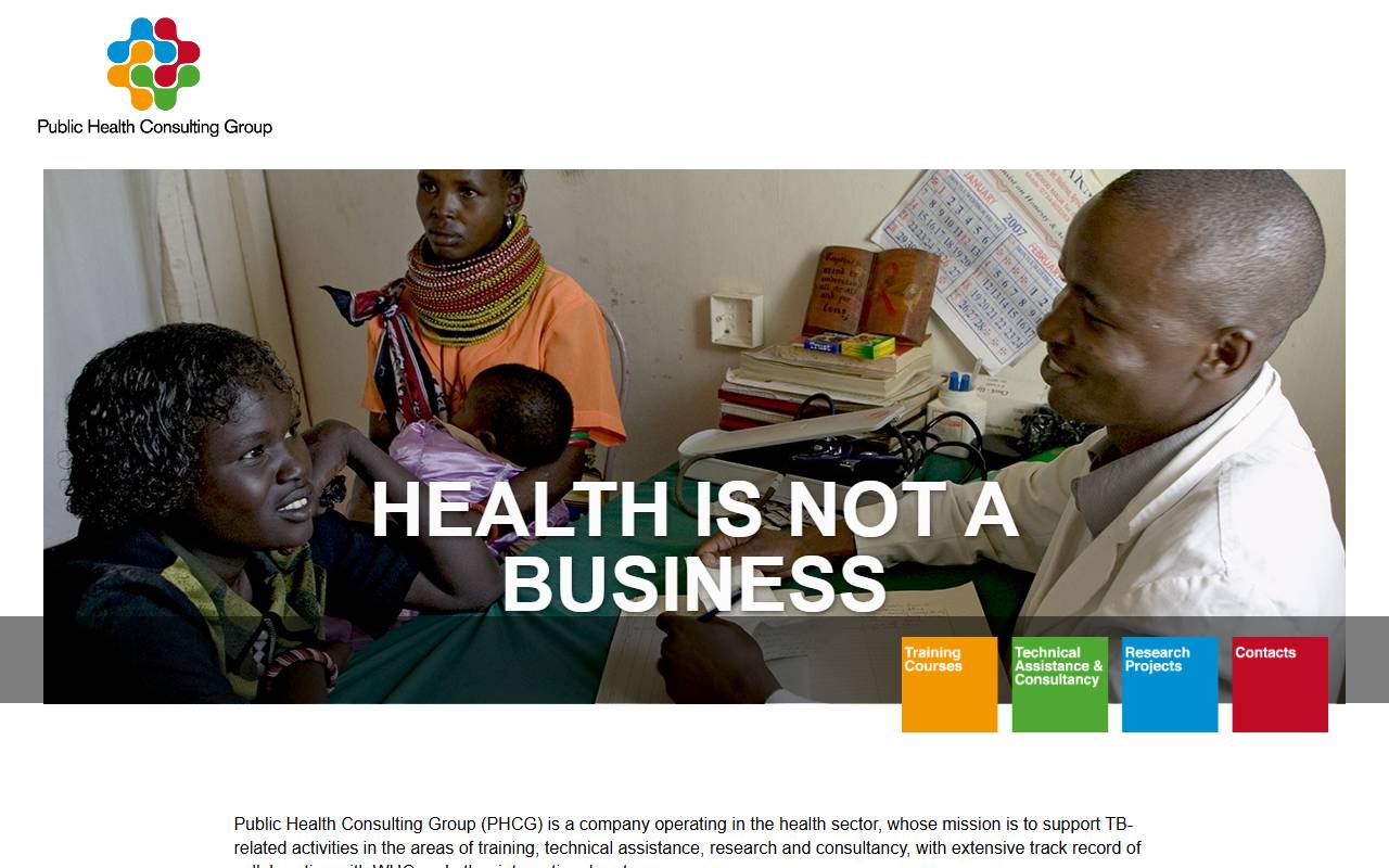 Anteprima del sito: Public Health Consulting Group Sagl