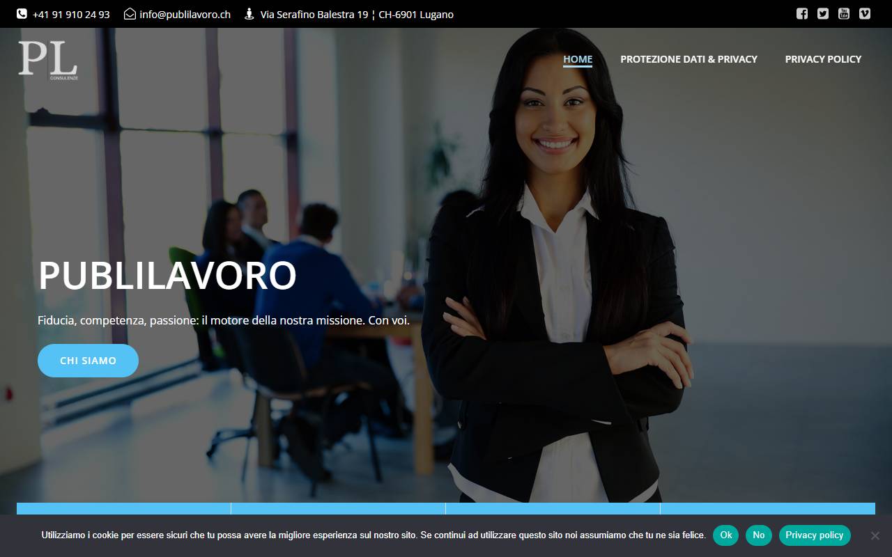Anteprima del sito: PubliLavoro Sagl