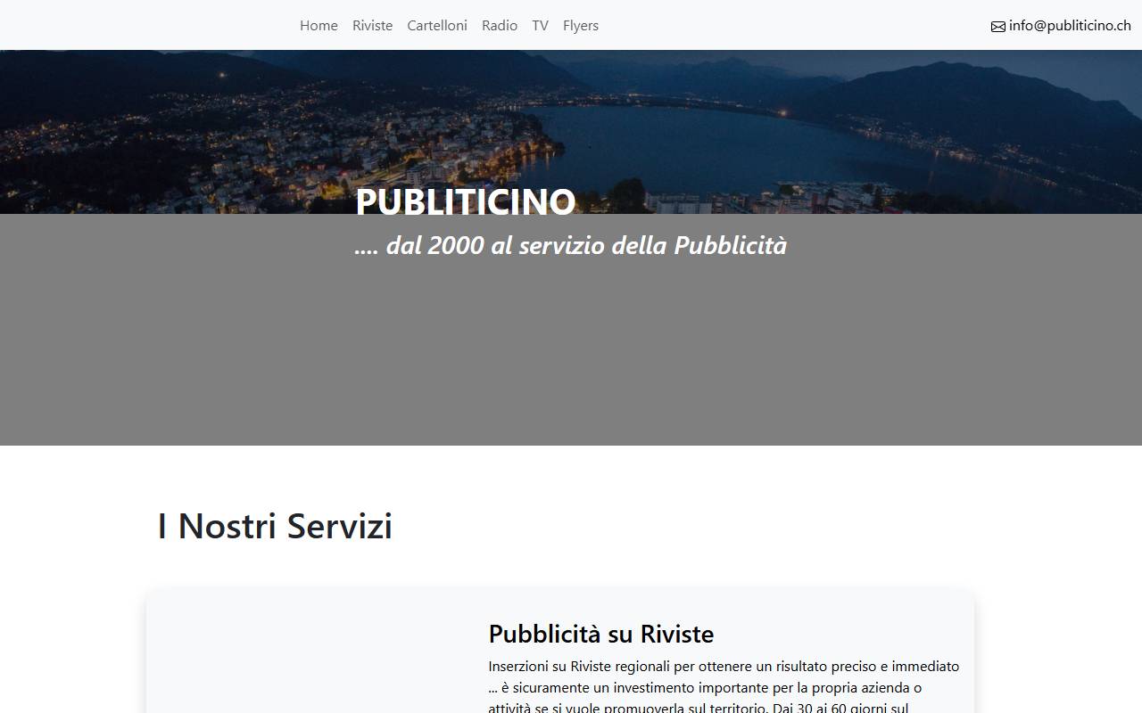 Anteprima del sito: Publiticino Sagl
