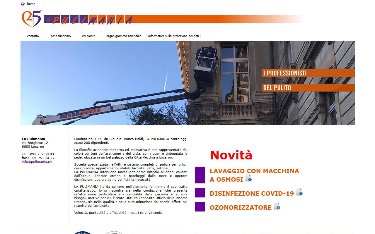Anteprima del sito: La Pulimania Sagl
