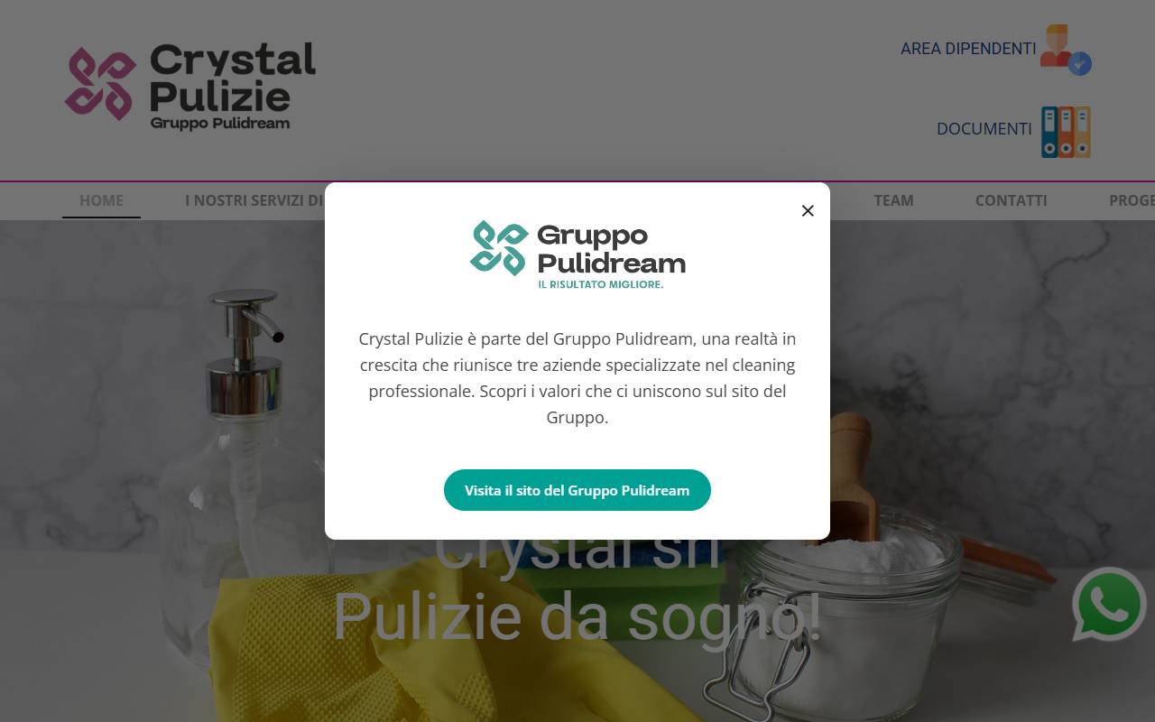 Anteprima del sito: Impresa di pulizie Crystal di Marina Stojkova