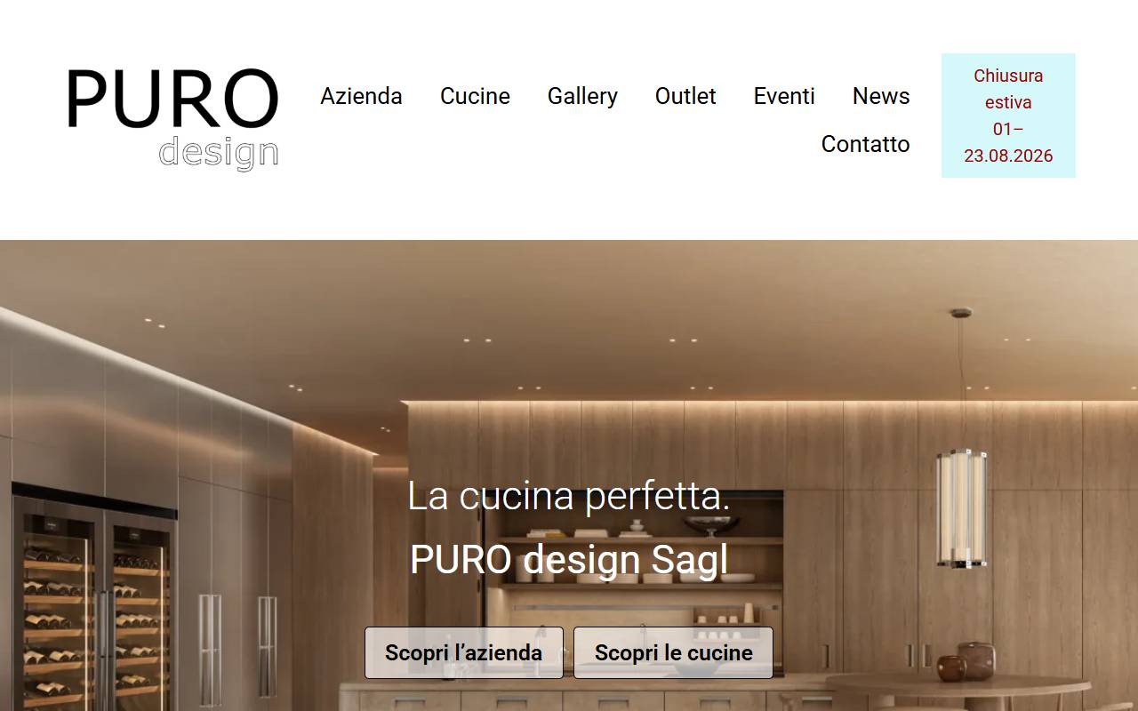 Anteprima del sito: PURO design Sagl