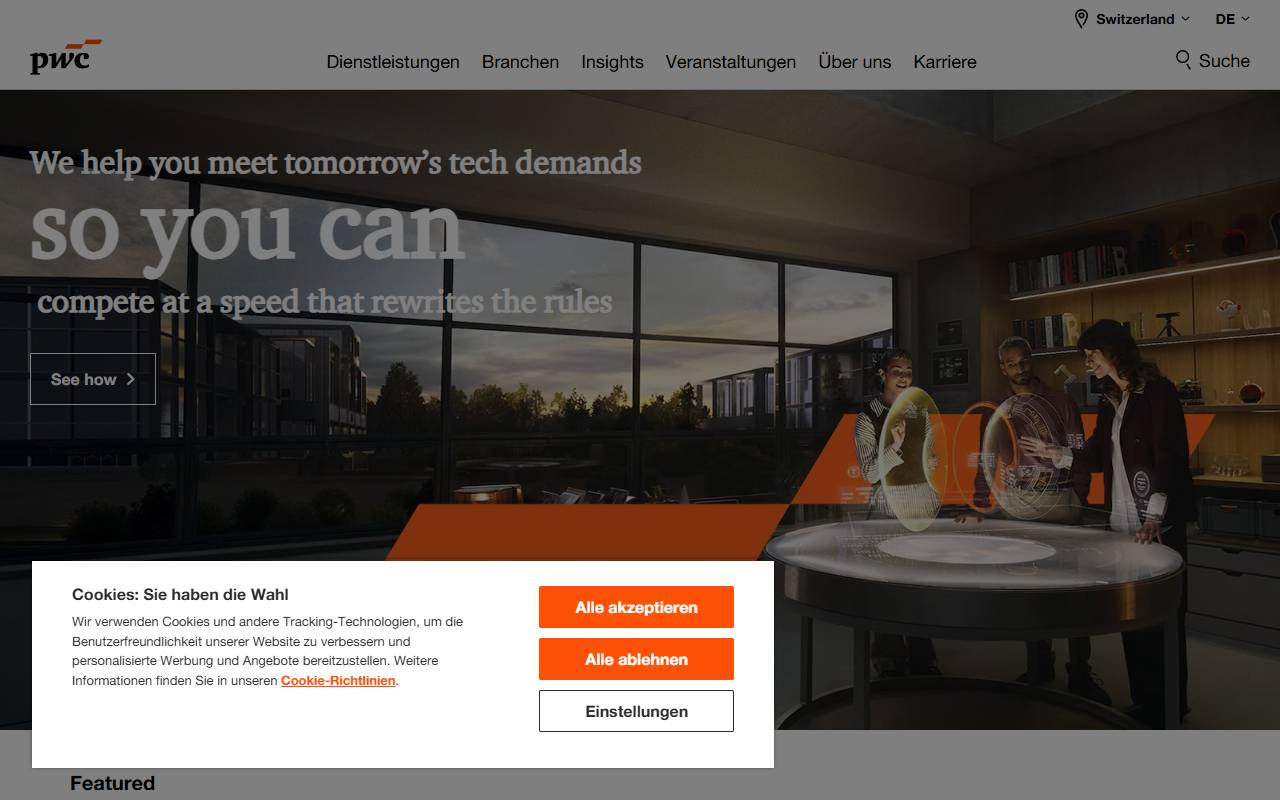 Anteprima del sito: PricewaterhouseCoopers SA