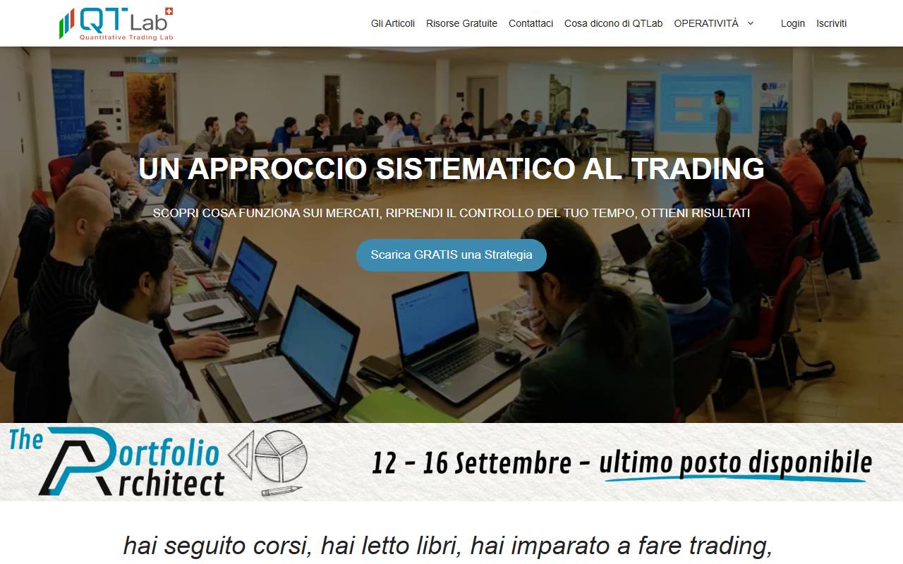 Anteprima del sito: QUANTITATIVE TRADING LAB SA