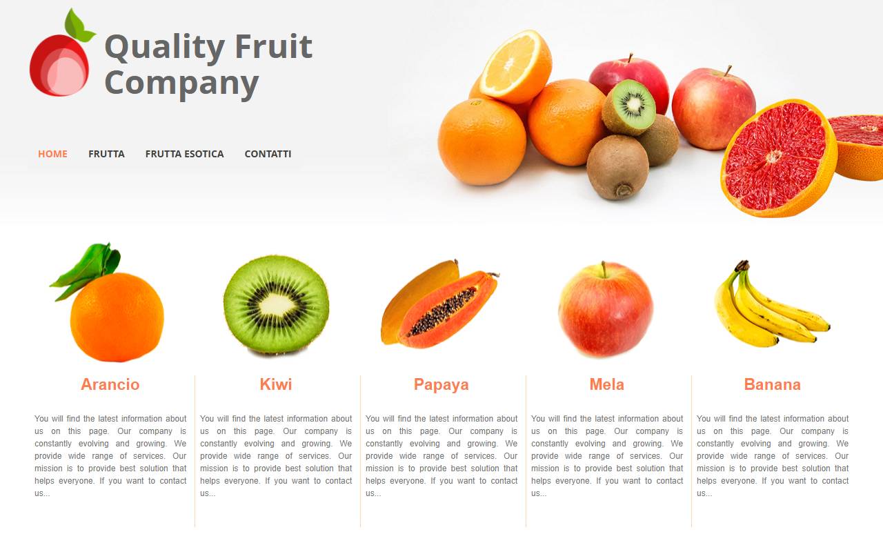 Anteprima del sito: Quality Fruit Company Sagl