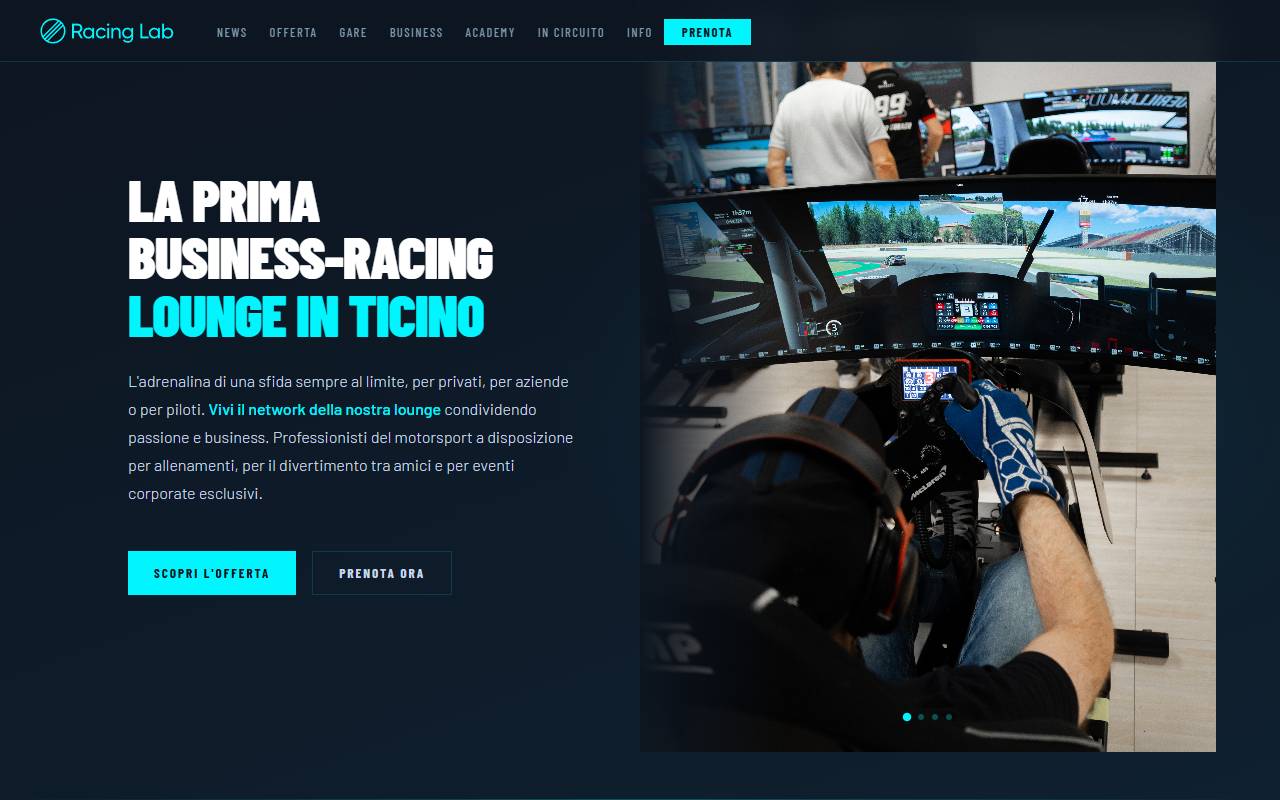 Anteprima del sito: Racing Lab Simulators & Events SA