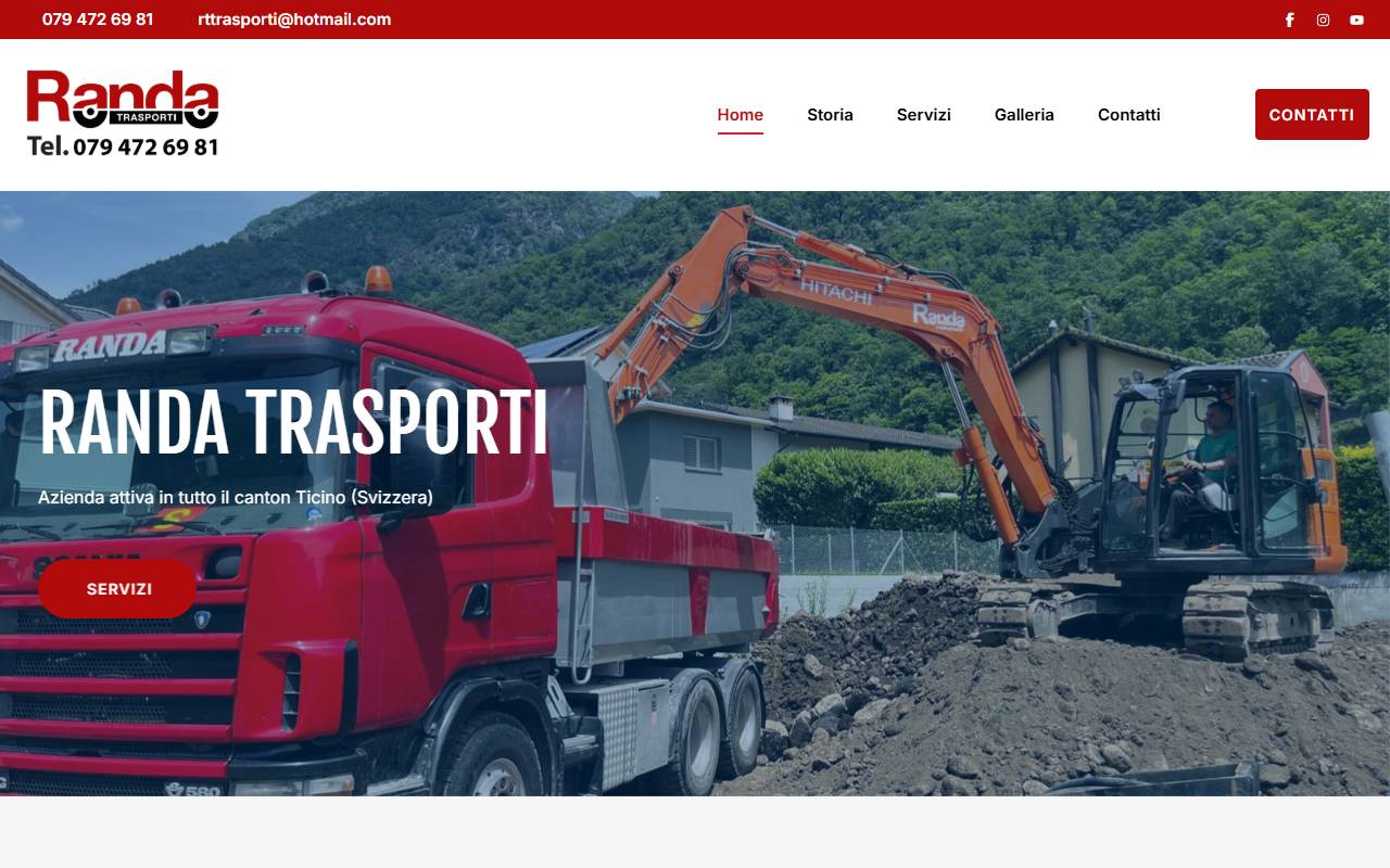 Anteprima del sito: Randa Trasporti Sagl