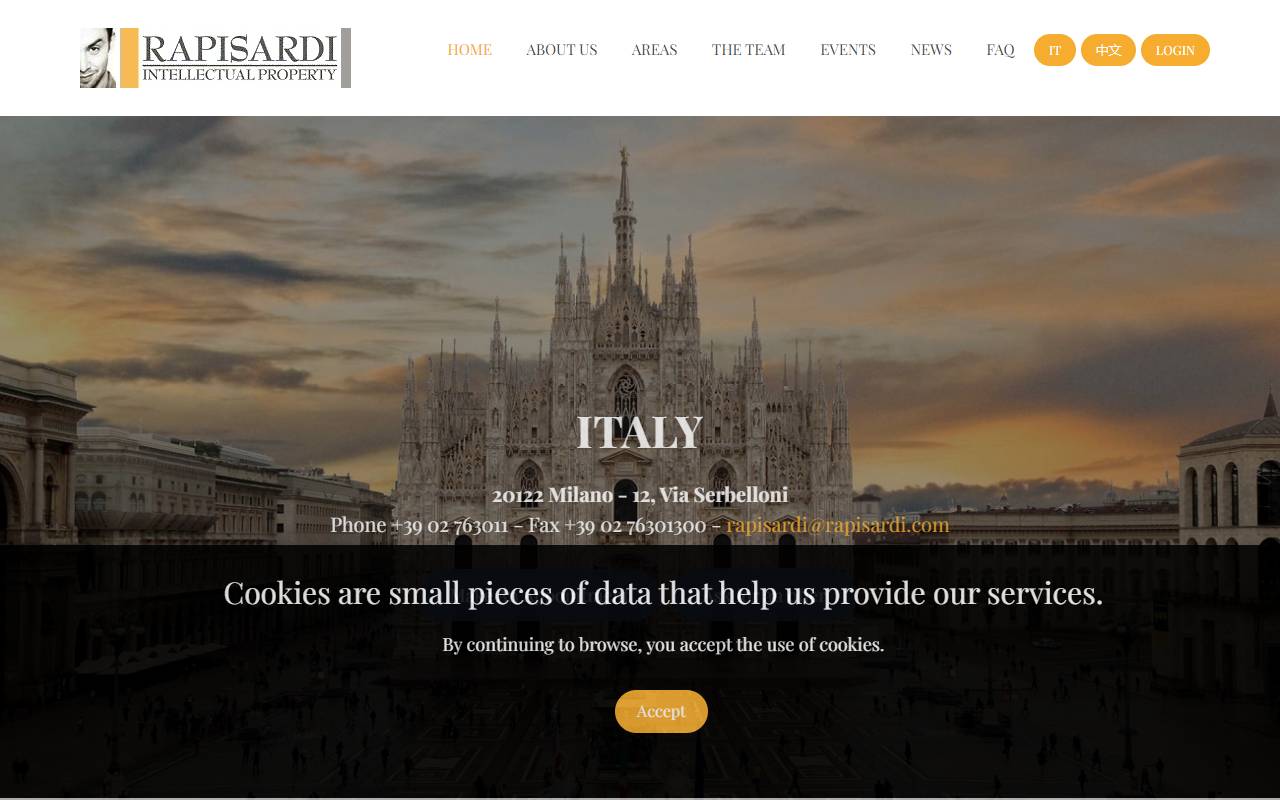 Anteprima del sito: Rapisardi Intellectual Property SA