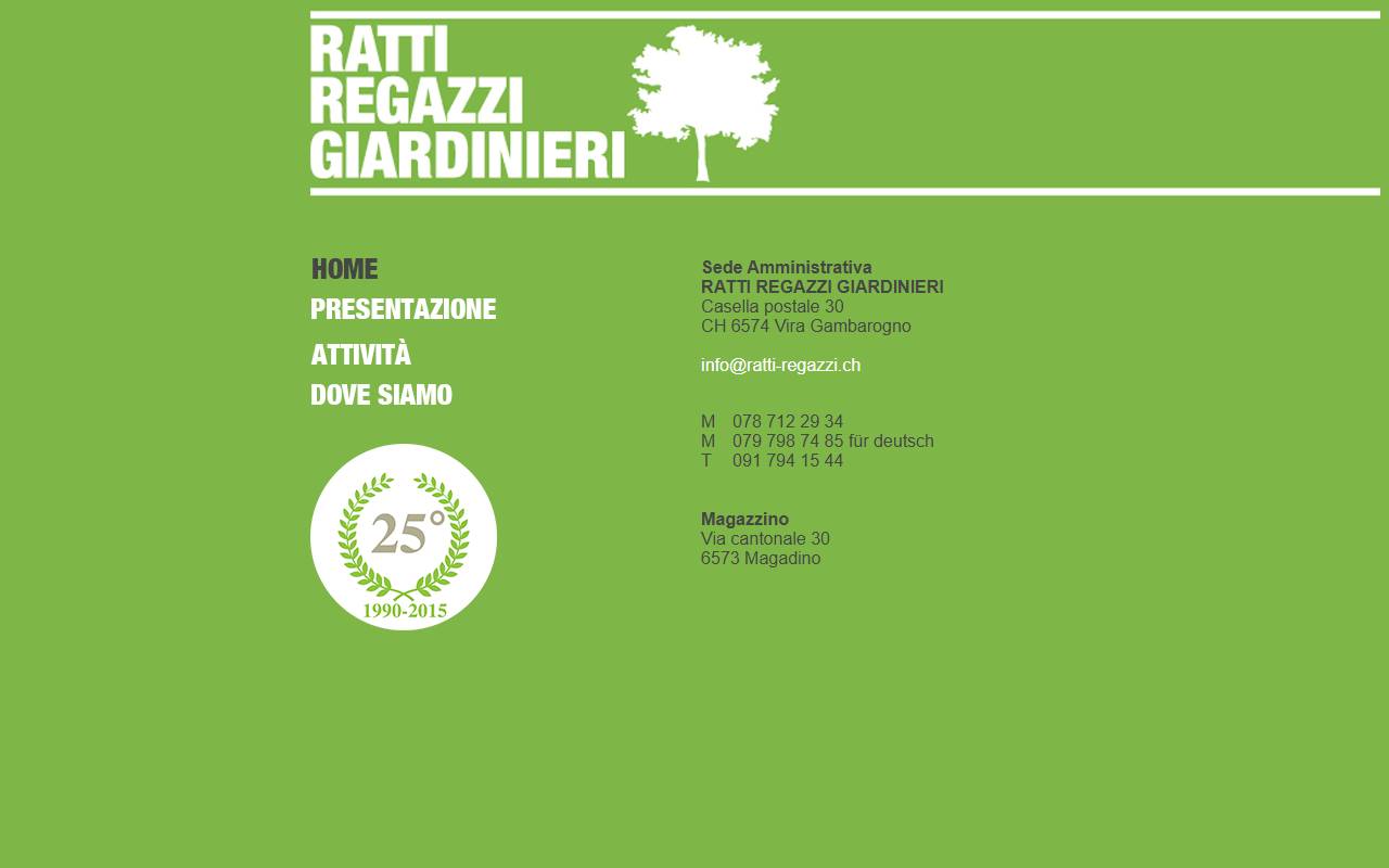 Anteprima del sito: Ratti e Regazzi, giardinieri
