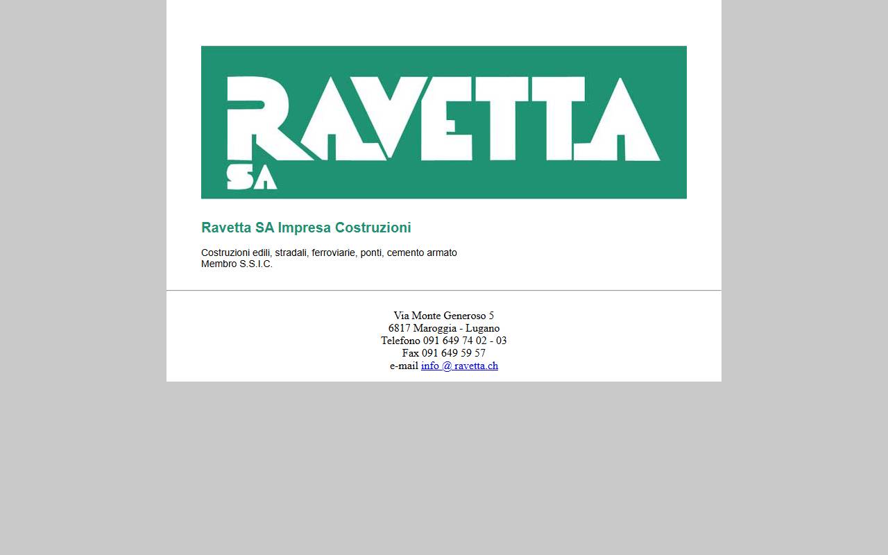 Anteprima del sito: Ravetta SA Filiale di Lugano