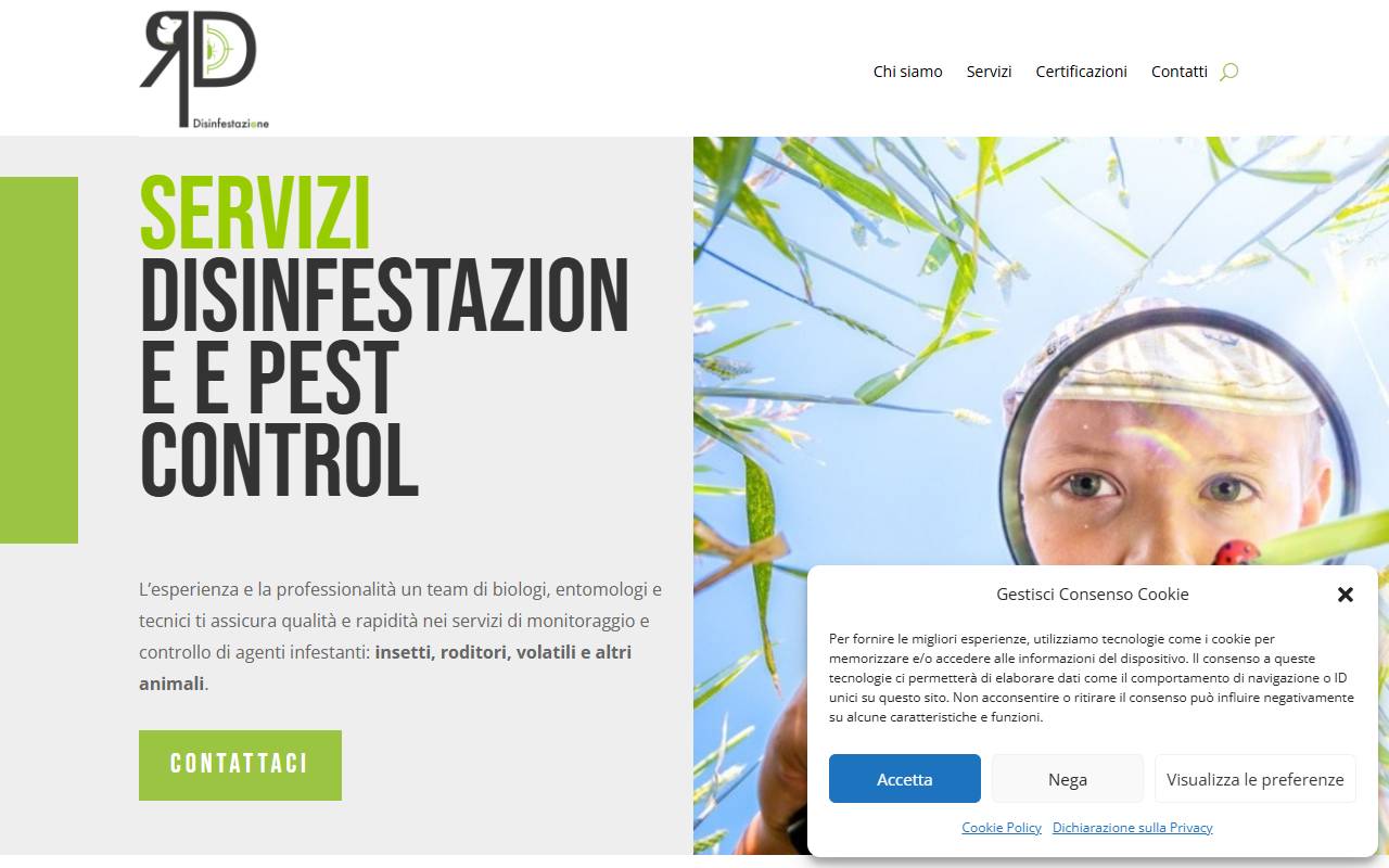 Anteprima del sito: RD Disinfestazione Sagl succursale Lugano