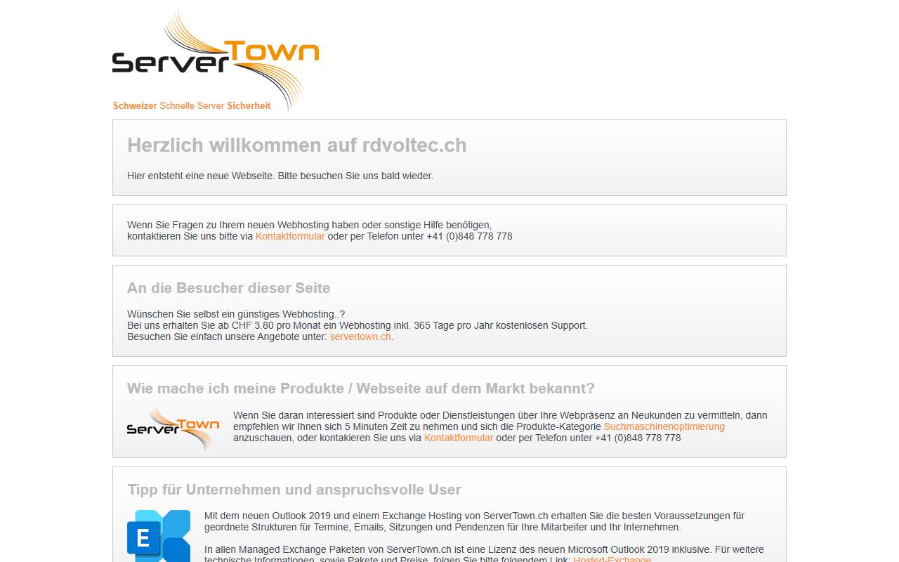 Anteprima del sito: RD Voltec GmbH