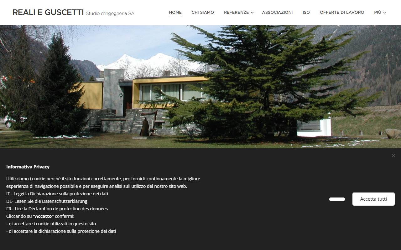 Anteprima del sito: Reali e Guscetti Studio d'ingegneria SA