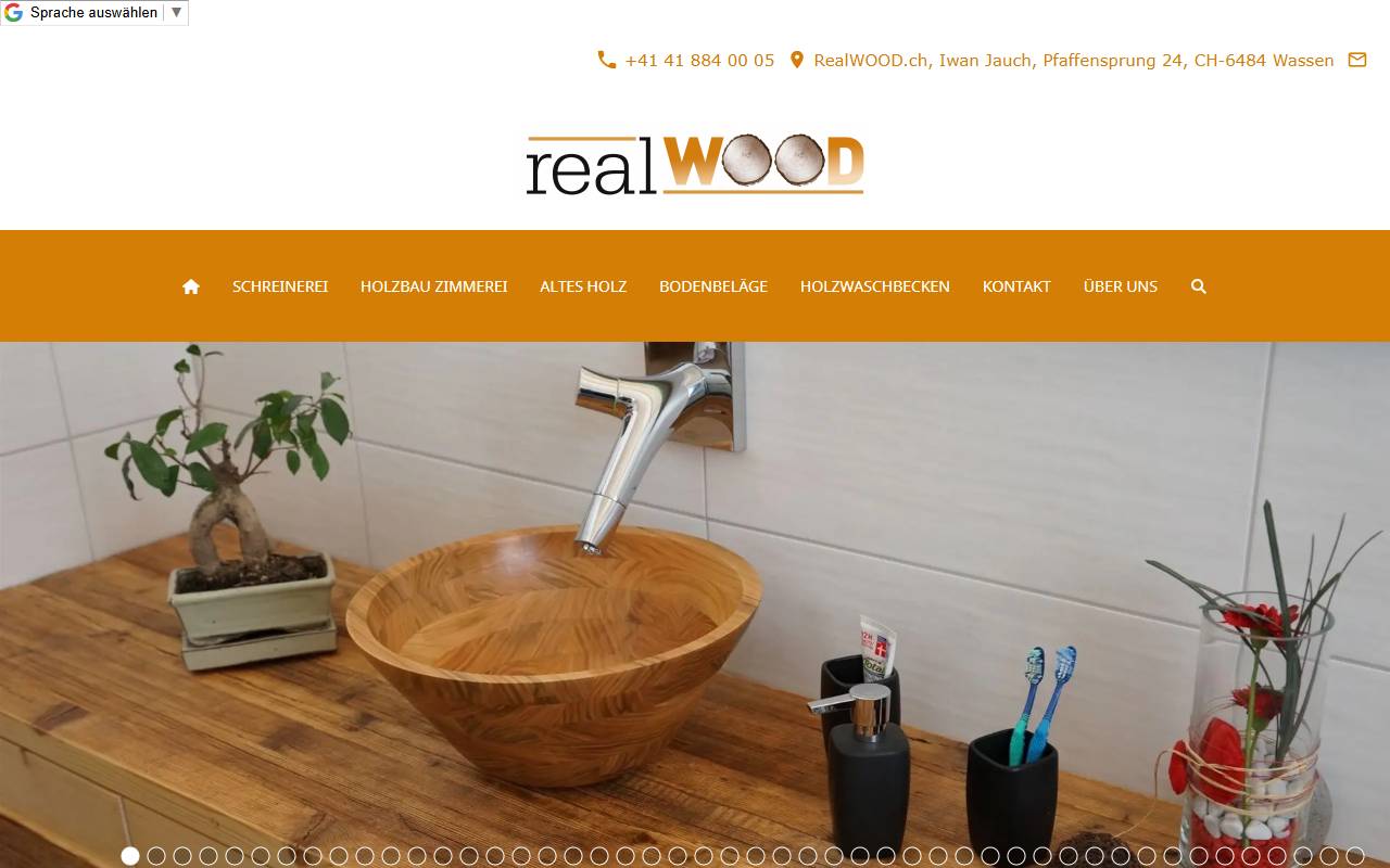 Anteprima del sito: REAL WOOD Sagl