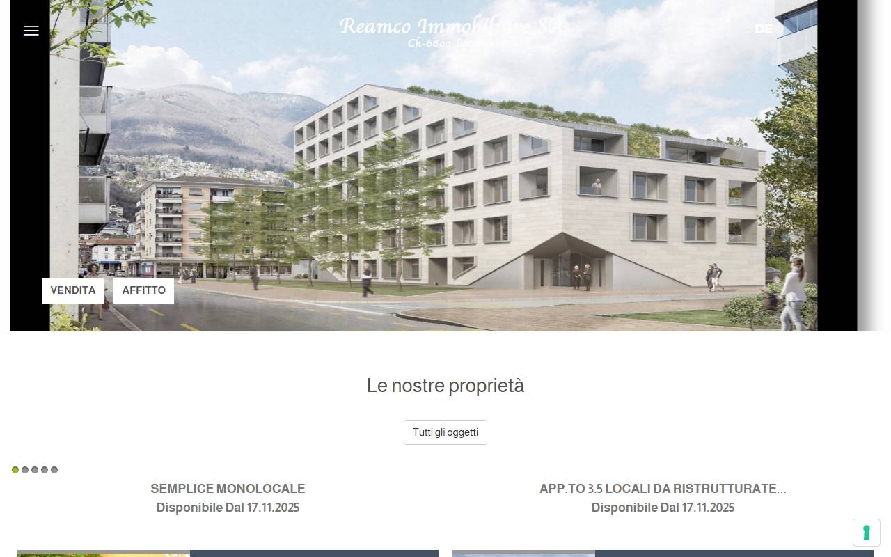 Anteprima del sito: Reamco SA