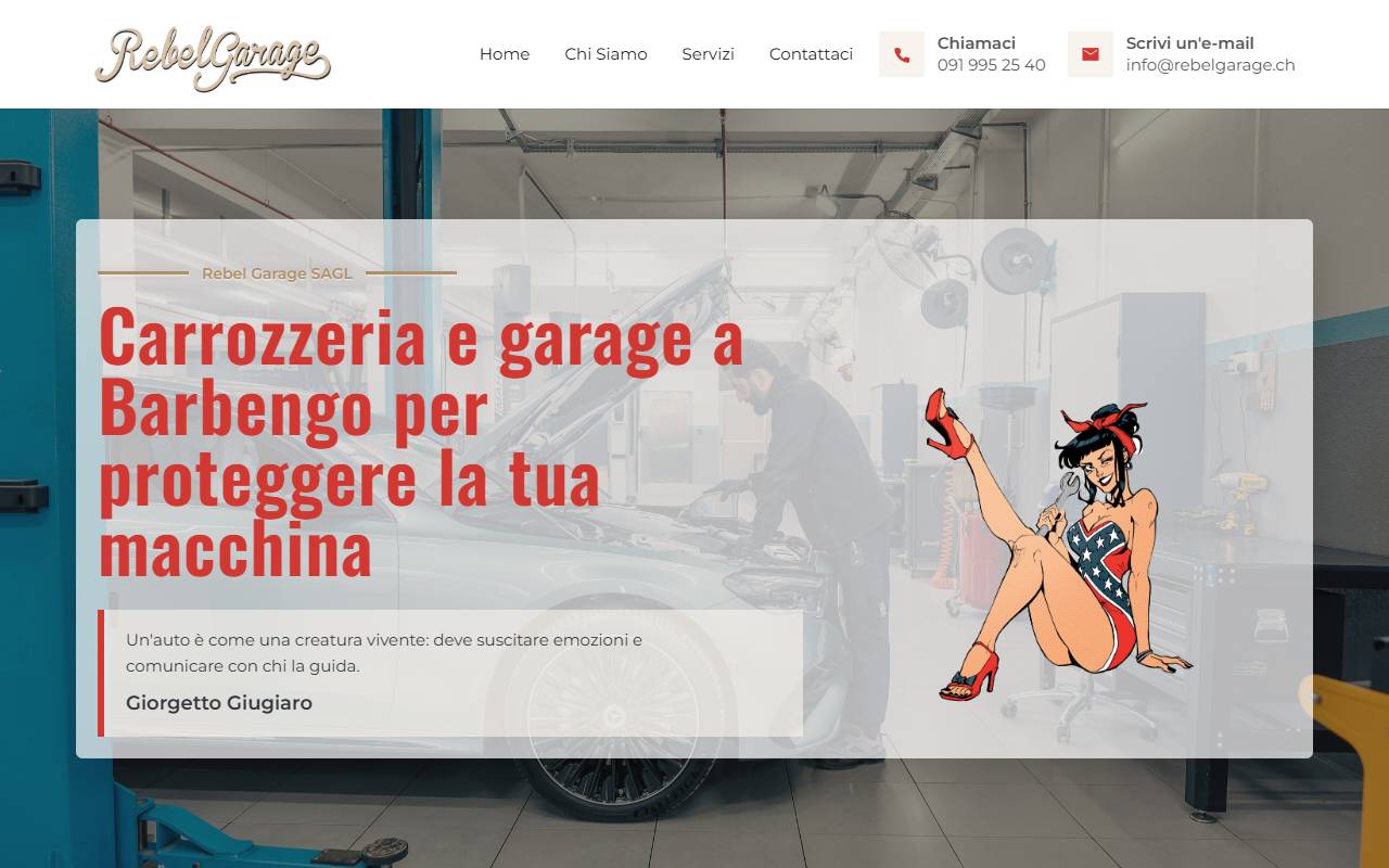Anteprima del sito: Rebel Garage Sagl