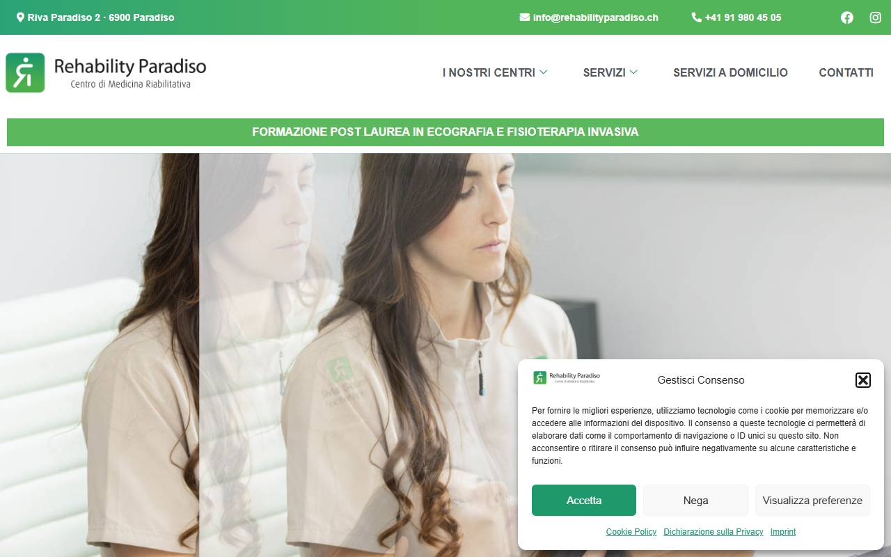 Anteprima del sito: Rehability Paradiso Sagl