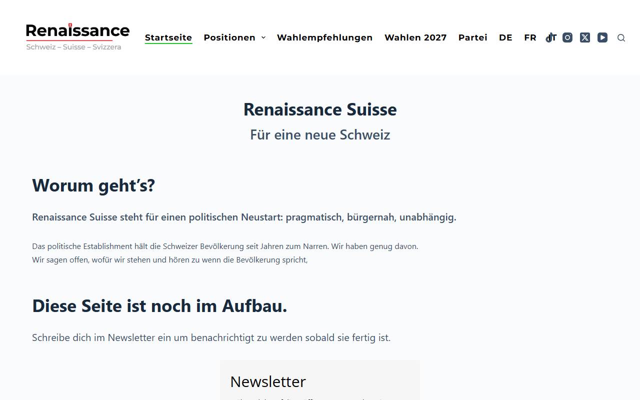 Anteprima del sito: Renaissance Suisse SA