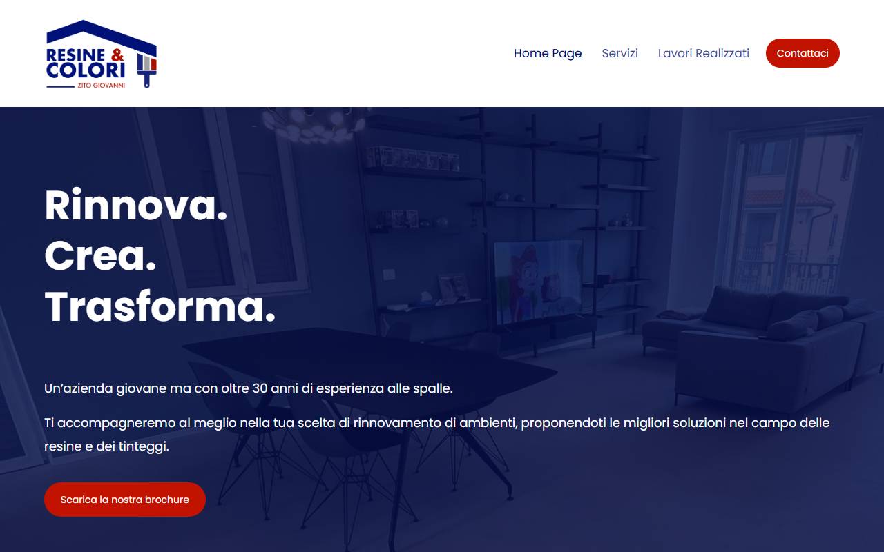 Anteprima del sito: Resine & Colori di Zito Giovanni