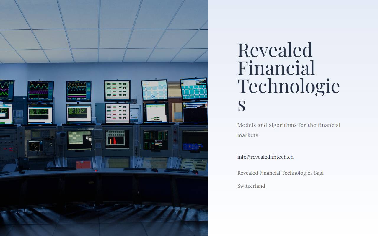 Anteprima del sito: Revealed Financial Technologies Sagl