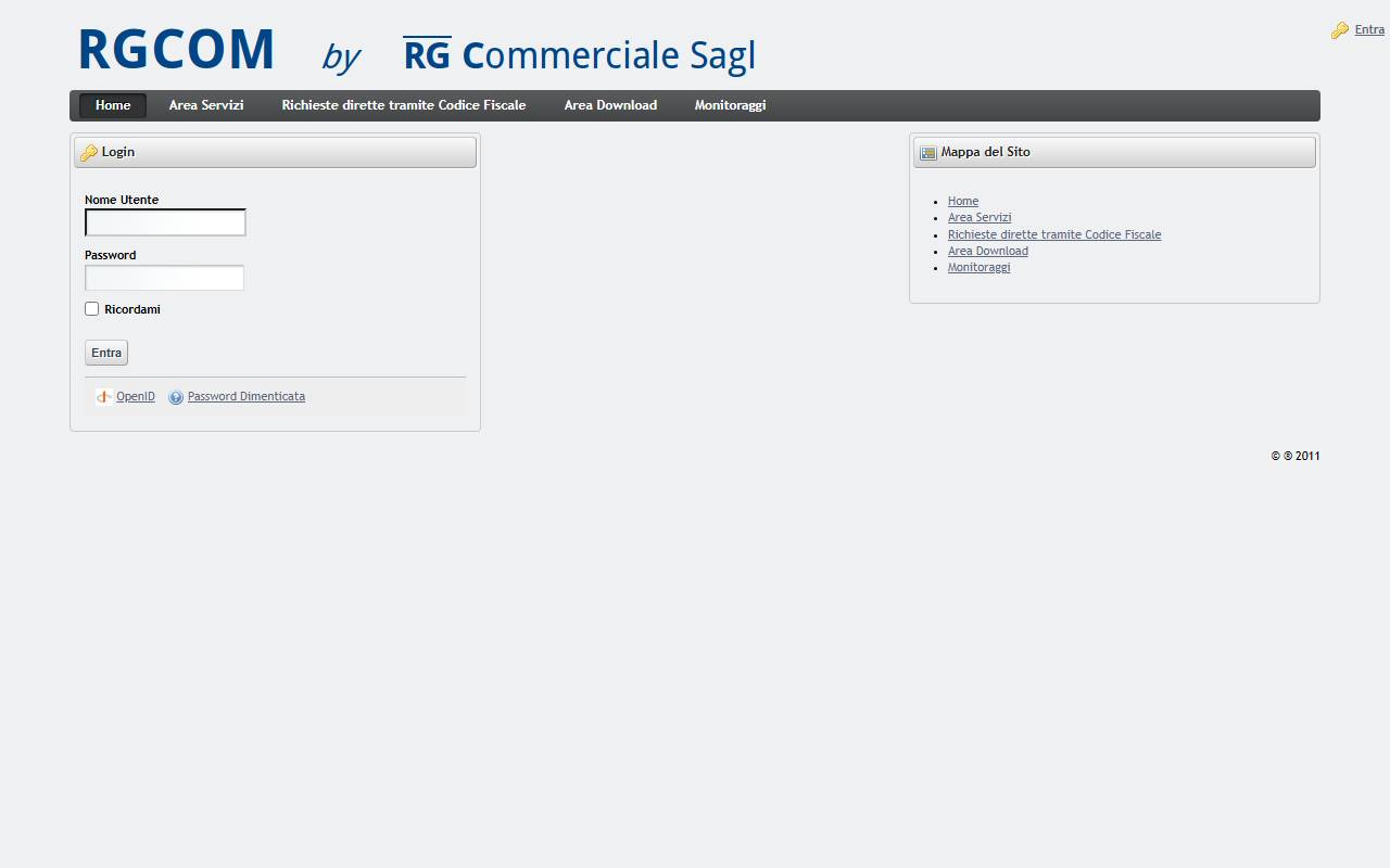 Anteprima del sito: RG COMMERCIALE SAGL