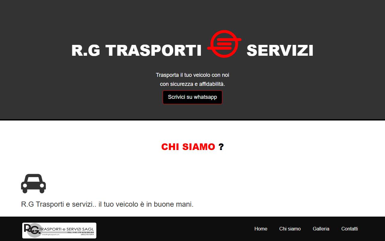 Anteprima del sito: R.G. TRASPORTI E SERVIZI SAGL