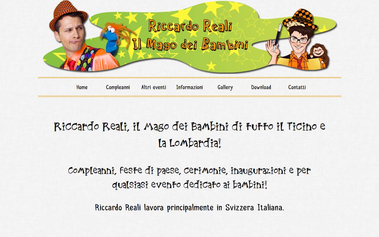Anteprima del sito: Riccardo Reali - Il Mago dei Bambini