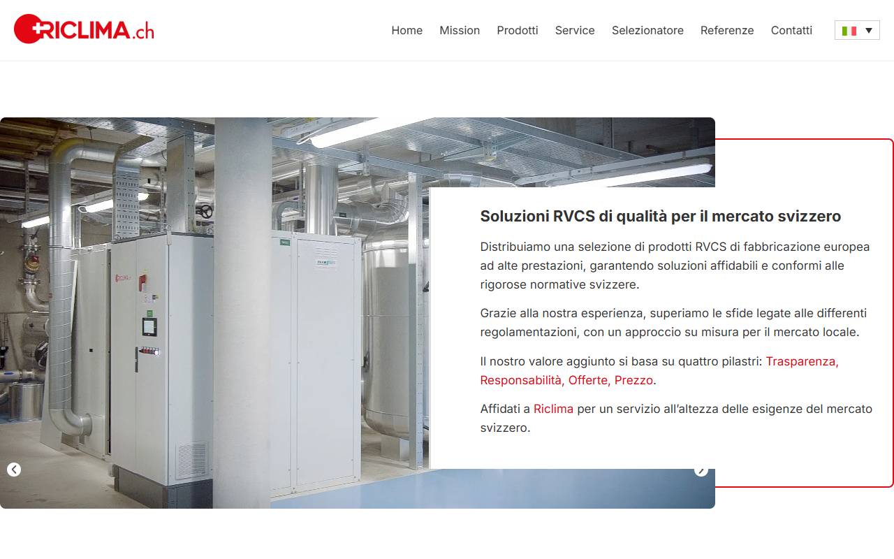 Anteprima del sito: RICLIMA SA
