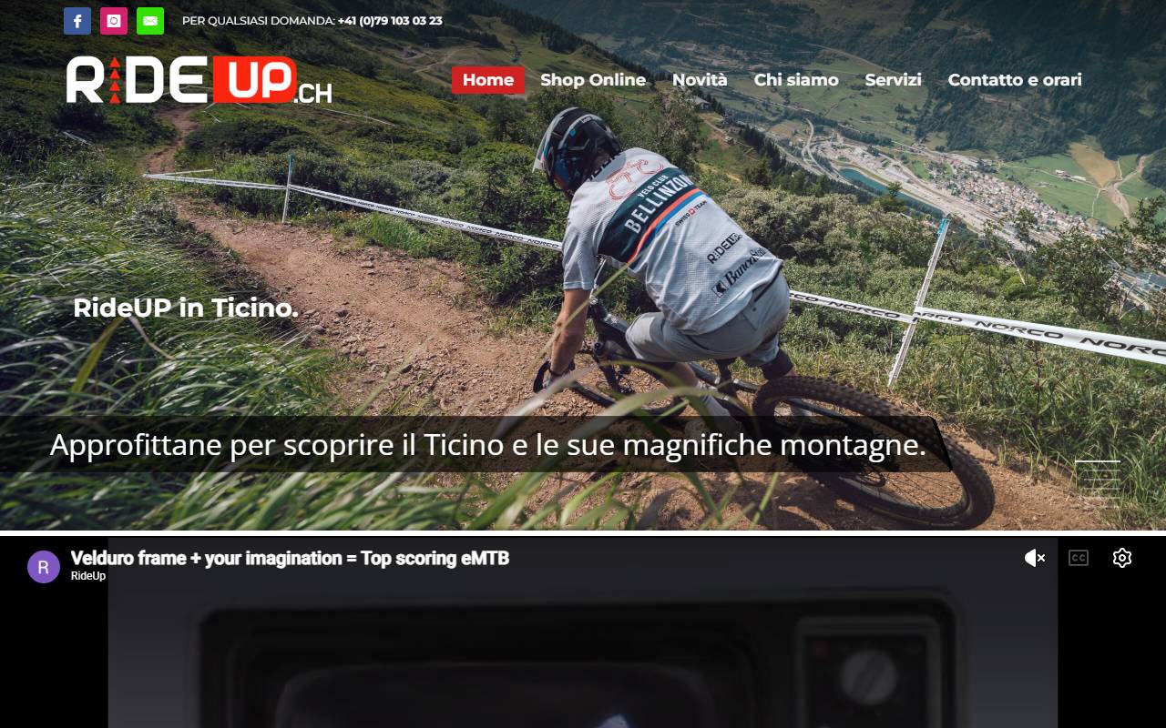 Anteprima del sito: RideUP.ch GmbH