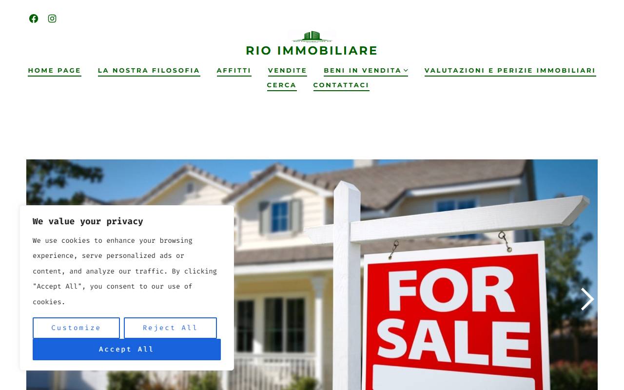 Anteprima del sito: Rio Immobiliare SA