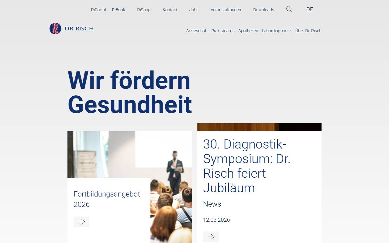 Anteprima del sito: Dr. Risch Ticino SA