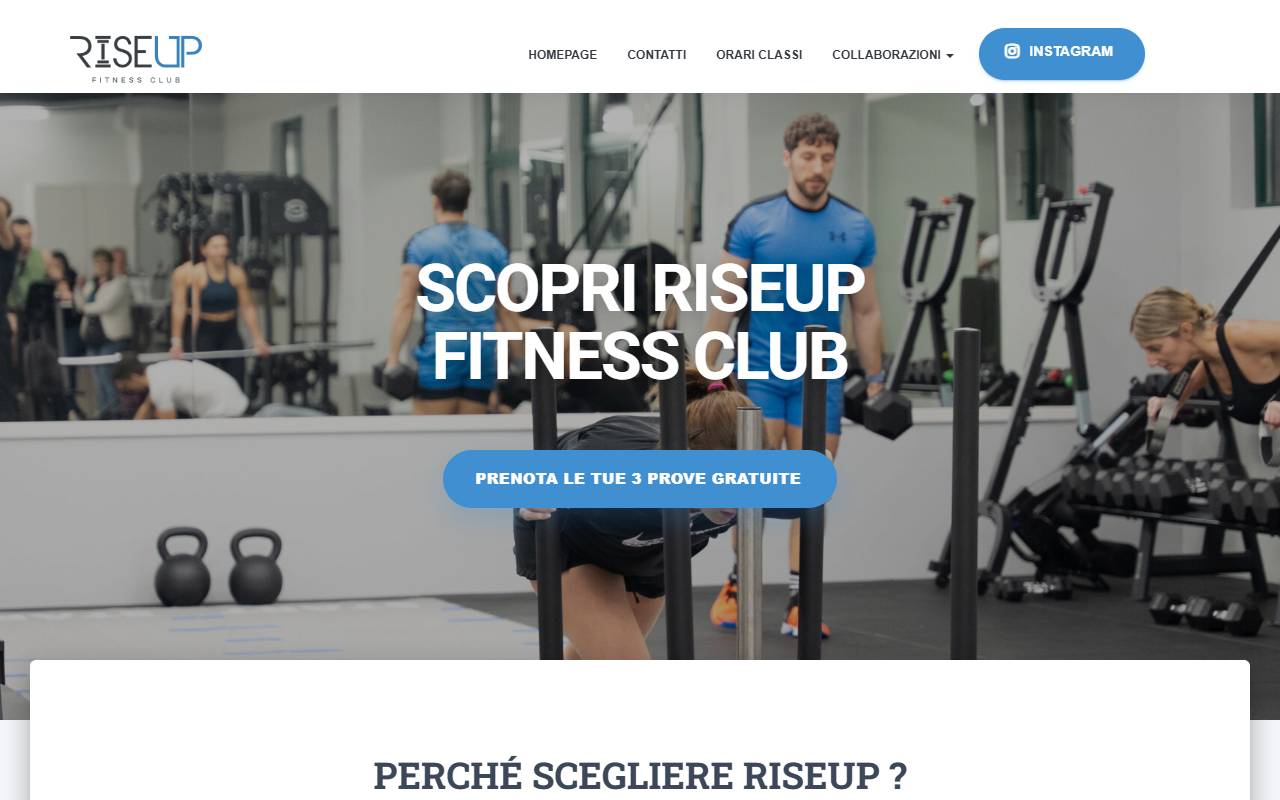 Anteprima del sito: Rise up Fitness club Sagl