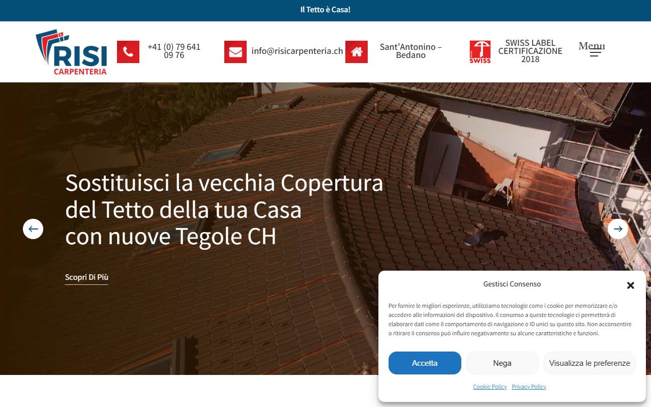 Anteprima del sito: RISI Carpenteria SA